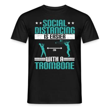 Soziale Distanzierung ist einfacher mit einer Posa - Männer T-Shirt - Schwarz - Vorne - AI Model Male 178 light (178cm)