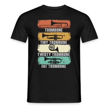 Musicien tromboniste d’instruments de musique - T-shirt homme - noir - Devant - AI Model Male 178 light (178cm)