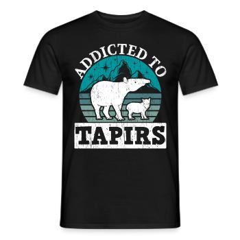 Addicted to Tapirs Wildlife Animal Zookeeper - Men's T-Shirt - black - Front - AI Model Male 178 light (178cm)