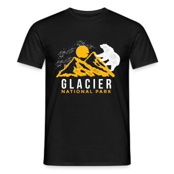 Glacier National Park Montana Wilderness Souvenir Bear - T-shirt homme - noir - Devant - AI Model Male 178 light (178cm)
