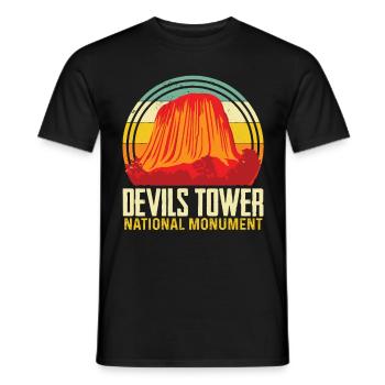 Wyoming Devils Tower National Monument Souvenir Natu - T-shirt homme - noir - Devant - AI Model Male 178 light (178cm)