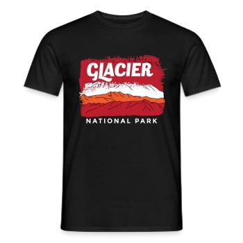 Glacier Souvenir Montana Mountains National Park - Men's T-Shirt - black - Front - AI Model Male 178 light (178cm)