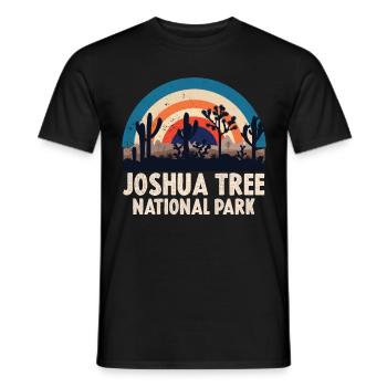 Joshua Tree National Park Cactus Hiking Camping - Men's T-Shirt - black - Front - AI Model Male 178 light (178cm)