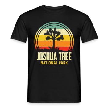California National Park Joshua Tree Souvenir Desert - Men's T-Shirt - black - Front - AI Model Male 178 light (178cm)