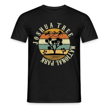 National Park Souvenir Joshua Tree California Wall - Men's T-Shirt - black - Front - AI Model Male 178 light (178cm)