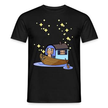 Ahoi Rowing Boat Boat Paddle Boat Sailboat Maritime - Men's T-Shirt - black - Front - AI Model Male 178 light (178cm)