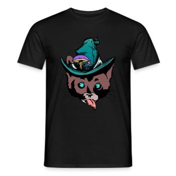 Katzenkopf Katze naschen hungrig Märchen Kind - Männer T-Shirt - Schwarz - Vorne - AI Model Male 178 light (178cm)