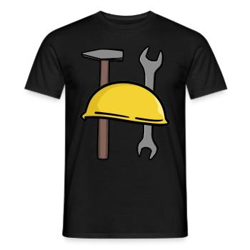Artisanat Casque de sécurité Outil Chantier de construction Commercial - T-shirt homme - noir - Devant - AI Model Male 178 light (178cm)