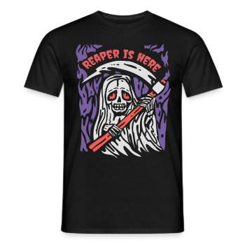 Halloween Reaper Sense Horror Grim Reaper - Men's T-Shirt - black - Front - AI Model Male 178 light (178cm)