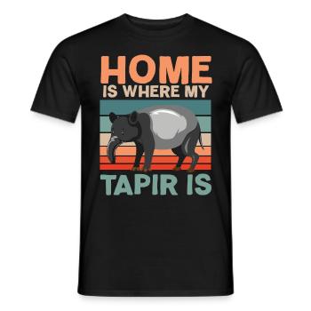 Home is where my tapir is animal keeper - Men's T-Shirt - black - Front - AI Model Male 178 light (178cm)