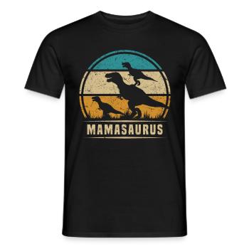 Mama Dino Mamasaurus Mother's Day Mama Dinosaur - Men's T-Shirt - black - Front - AI Model Male 178 light (178cm)