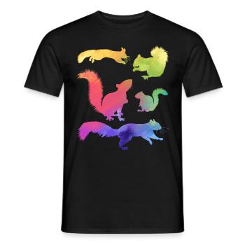 Funny squirrels, cute - Men's T-Shirt - black - Front - AI Model Male 178 light (178cm)