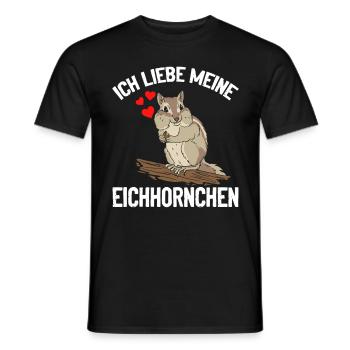 Eichhörnchen Freunde - Ich liebe meine - Männer T-Shirt - Schwarz - Vorne - AI Model Male 178 light (178cm)