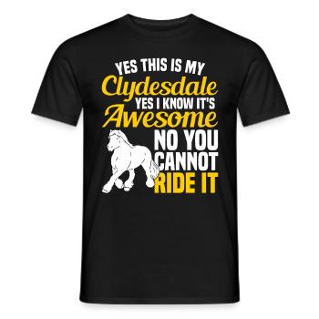 Clydesdale Equestrian Sport Cold Blood Horse Écosse - T-shirt homme - noir - Devant - AI Model Male 178 light (178cm)