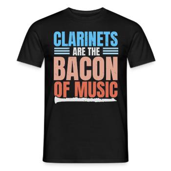 Les clarinettes sont le bacon de la musique Musiciens - T-shirt homme - noir - Devant - AI Model Male 178 light (178cm)