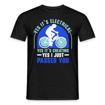 Electric Bike E-Bike Ride Bike Lovers - Men's T-Shirt - black - Front - AI Model Male 178 light (178cm)