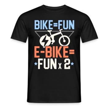 Vélo électrique E-Bike Ride Bike Lovers Bicyclef - T-shirt homme - noir - Devant - AI Model Male 178 light (178cm)