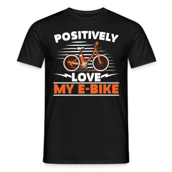 Positive Love my E-Bike Electric Bike fah - Men's T-Shirt - black - Front - AI Model Male 178 light (178cm)
