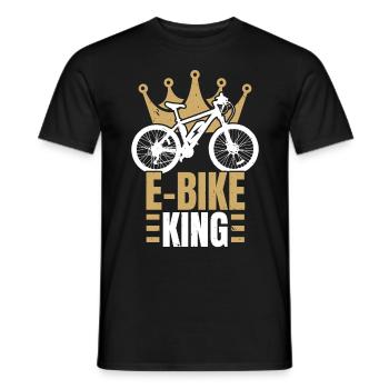 E-Bike King Vélo électrique Balade à vélo Cyclisme - T-shirt homme - noir - Devant - AI Model Male 178 light (178cm)