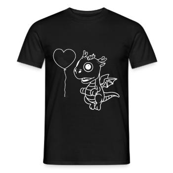 Baby Herz Luftballon Drachen Fabeltiere Fantasy - Männer T-Shirt - Schwarz - Vorne - AI Model Male 178 light (178cm)