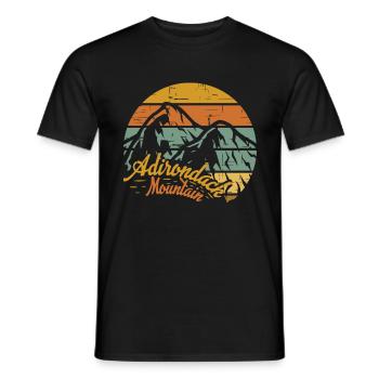 Mountain Retro Camping Adirondack Hiking Nature - Men's T-Shirt - black - Front - AI Model Male 178 light (178cm)
