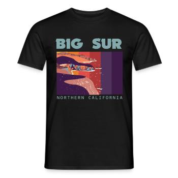 Coastal Souvenir Ocean Nature Northern California Big Su - Men's T-Shirt - black - Front - AI Model Male 178 light (178cm)