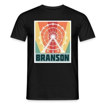 Branson Vacation Missouri Travel Hiking Camping - Men's T-Shirt - black - Front - AI Model Male 178 light (178cm)