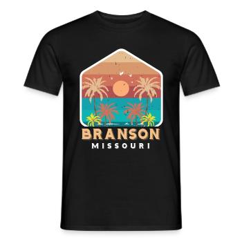 Branson Vacation Missouri Camping Travel Hiking Nat - Men's T-Shirt - black - Front - AI Model Male 178 light (178cm)