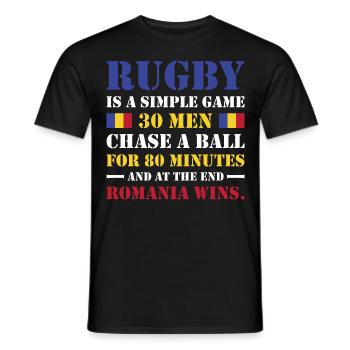Le rugby est un jeu simple Roumanie Rugby - T-shirt homme - noir - Devant - AI Model Male 178 light (178cm)