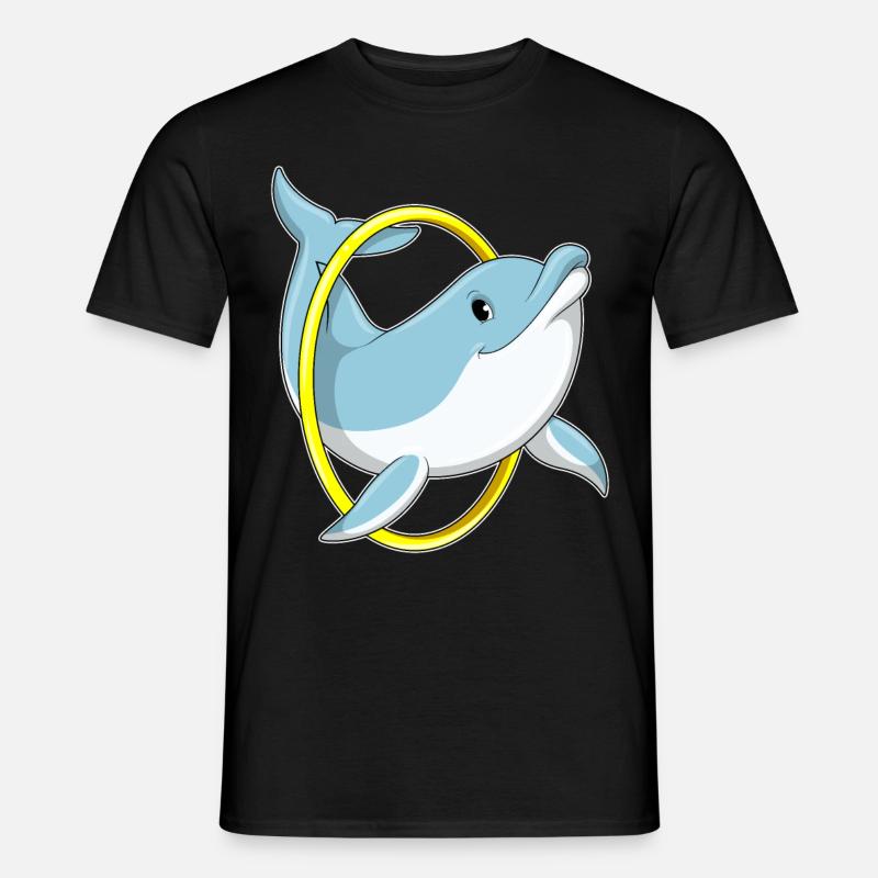 Dolphin with ring - Men’s T-shirt - black