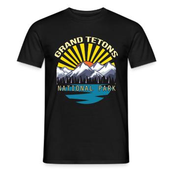 Parc national des montagnes Grand Teton Souvenir Wyoming - T-shirt homme - noir - Devant - AI Model Male 178 light (178cm)