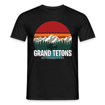 Grand Teton Buffalo National Park Souvenir Wyoming - T-shirt homme - noir - Devant - AI Model Male 178 light (178cm)
