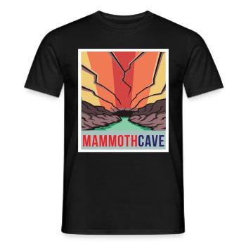 Mammoth Höhle Retro Nationalpark Souvenir Kentucky - Männer T-Shirt - Schwarz - Vorne - AI Model Male 178 light (178cm)