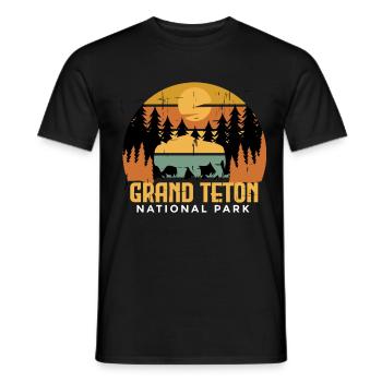 Parc national de Grand Teton Camping Wyoming Buffalo - T-shirt homme - noir - Devant - AI Model Male 178 light (178cm)