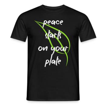 Vegan Veganer Tierschutz Vegetarier Vegetarisch - Männer T-Shirt - Schwarz - Vorne - AI Model Male 178 light (178cm)