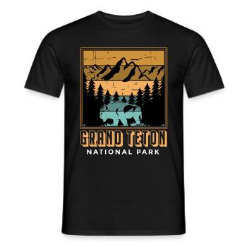 Parc national Buffalo Grand Teton Mountain Camping Souve - T-shirt homme - noir - Devant - AI Model Male 178 light (178cm)