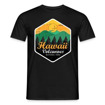 Souvenir du parc national des volcans d’Hawaï - T-shirt homme - noir - Devant - AI Model Male 178 light (178cm)