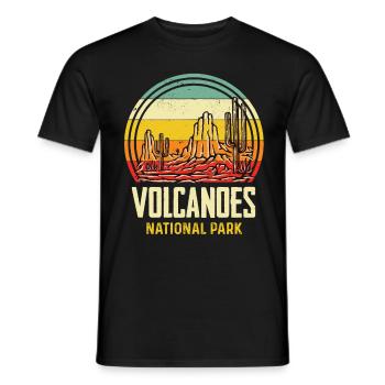 Volcano Island Souvenir National Park Hawaii - Men's T-Shirt - black - Front - AI Model Male 178 light (178cm)