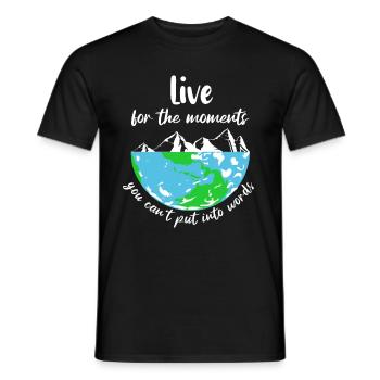 vivez pour les moments que vous ne pouvez pas mettre en mots - T-shirt homme - noir - Devant - AI Model Male 178 light (178cm)