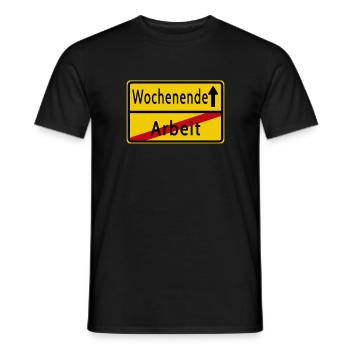 Arbeit Wochenende Ortsschild - Männer T-Shirt - Schwarz - Vorne - AI Model Male 178 light (178cm)