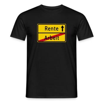 Arbeit Rente Ortsschild - Männer T-Shirt - Schwarz - Vorne - AI Model Male 178 light (178cm)