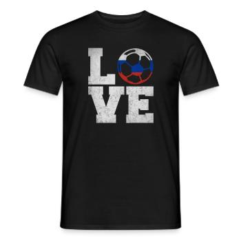 Football Amour Russie - T-shirt homme - noir - Devant - AI Model Male 178 light (178cm)