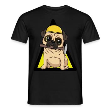 Baustelle Hund Bauherr Handwerk Gewerbe Handwerker - Männer T-Shirt - Schwarz - Vorne - AI Model Male 178 light (178cm)