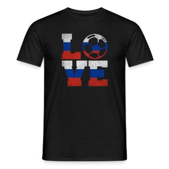 Football Amour Russie - T-shirt homme - noir - Devant - AI Model Male 178 light (178cm)
