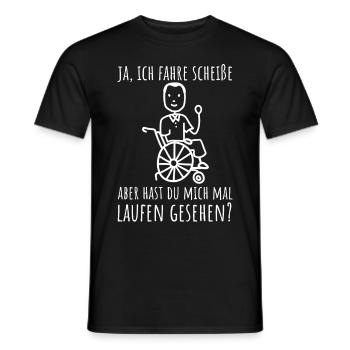 Rollstuhlfahrer Humor Spruch - Männer T-Shirt - Schwarz - Vorne - AI Model Male 178 light (178cm)