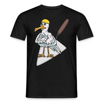 Baustelle Handwerker Möwe Maurer Maurerkelle Bauen - Männer T-Shirt - Schwarz - Vorne - AI Model Male 178 light (178cm)