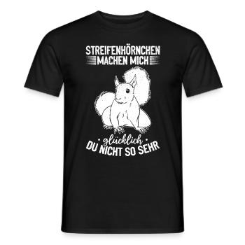 Streifenhörnchen machen mich glücklich - - Männer T-Shirt - Schwarz - Vorne - AI Model Male 178 light (178cm)