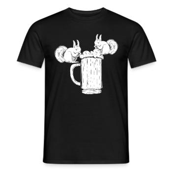 Bière d’écureuil Drôle de boissons d’écureuil - T-shirt homme - noir - Devant - AI Model Male 178 light (178cm)