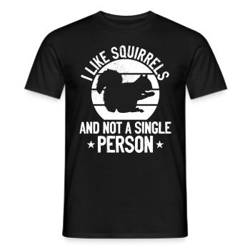 I like squirrels and not a single person - - Men's T-Shirt - black - Front - AI Model Male 178 light (178cm)