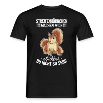 Streifenhörnchen machen mich glücklich - - Männer T-Shirt - Schwarz - Vorne - AI Model Male 178 light (178cm)